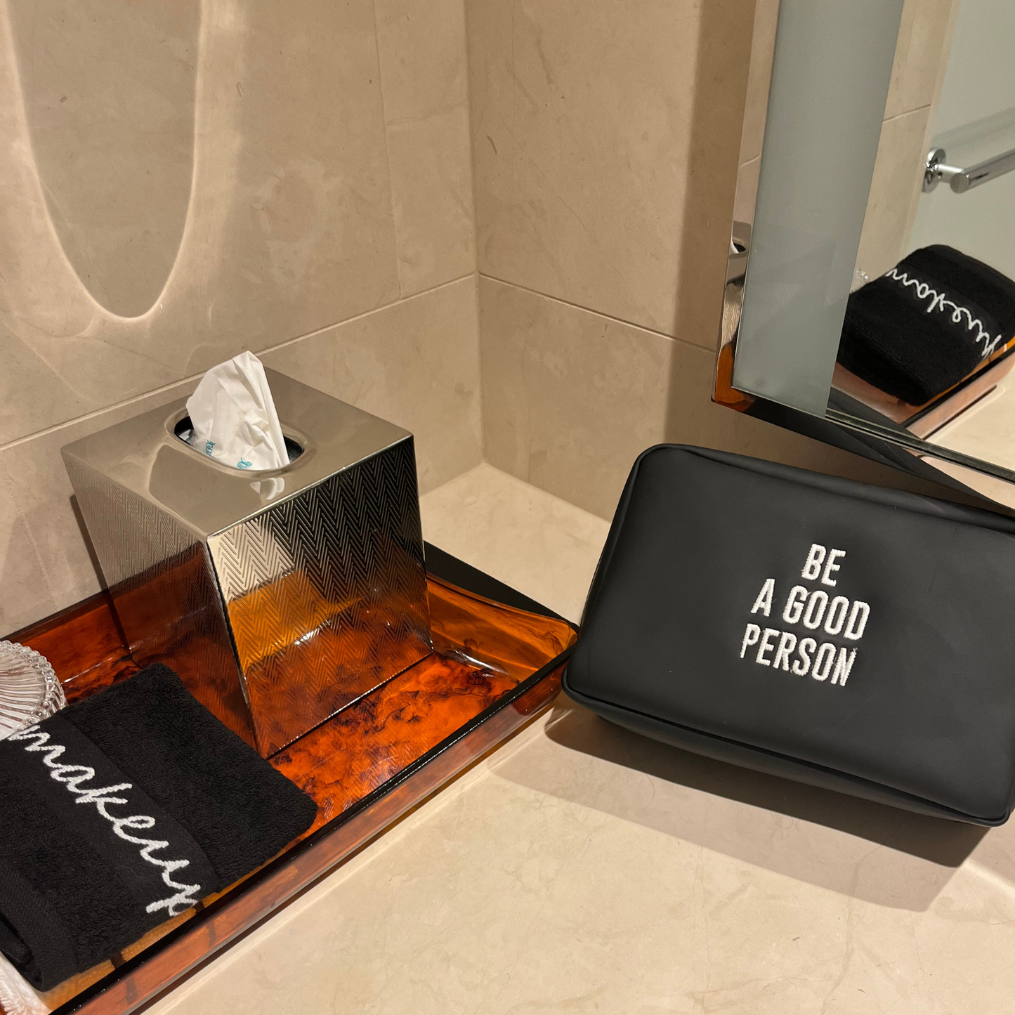 Limited Edition BE A GOOD PERSON x FTL Dopp Kit & Tech Organizer